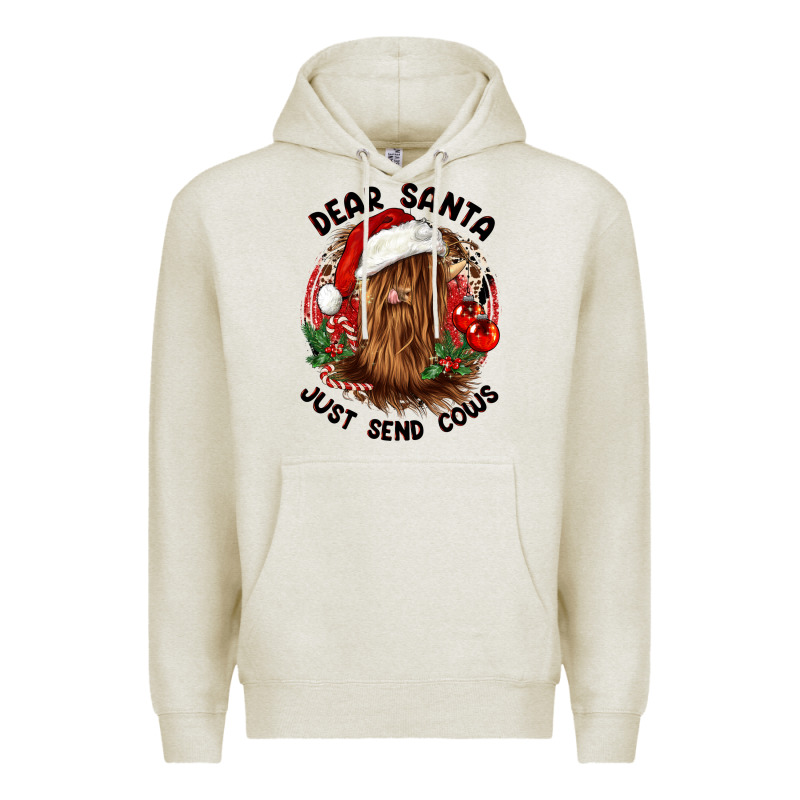 Dear Santa Just Send Cows Premium Hoodie by CowGirlArtShop | Teevron