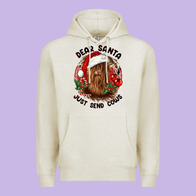 Dear Santa Just Send Cows Premium Hoodie Designed By Cowgirlartshop