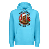 Ocean Blue dear santa just send cows Premium Hoodie - CowGirlArtShop