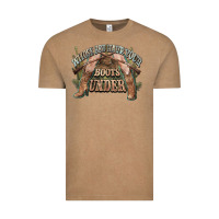 Vintage Coffee whose bed have your boots under cowboy western Vintage Tee - NancyCooperArtShop