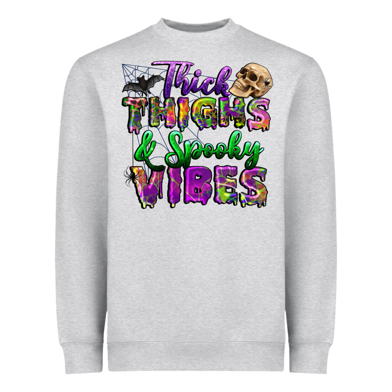 Thick Thighs And Spooky Vibes Heavyweight Sweatshirt by BundleAndBundleShop | Teevron