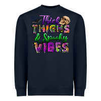 Navy thick thighs and spooky vibes Heavyweight Sweatshirt - BundleAndBundleShop