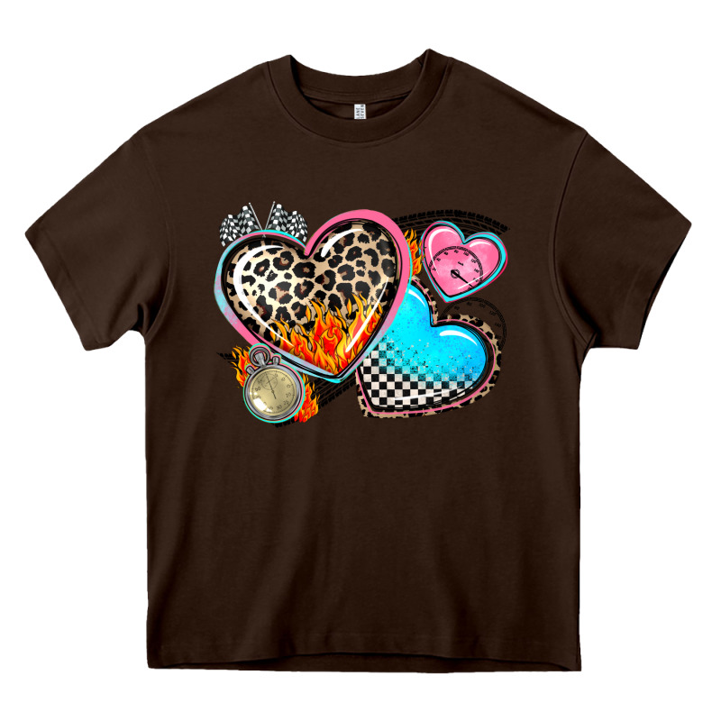 Western Leopard  Racing  Hearts Heavy Core Tee by AdoDesignShop | Teevron