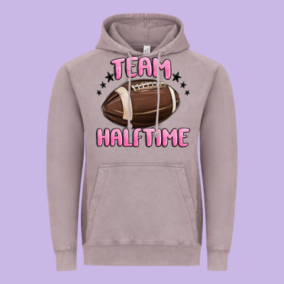Team Halftime Football Vintage Hoodie Designed By Maliassmallbusiness