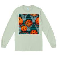 Matcha basketball hoop seamless pattern Long Sleeve Tee - BundleAndBundleShop
