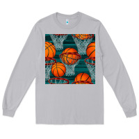 Moon Dust basketball hoop seamless pattern Long Sleeve Tee - BundleAndBundleShop