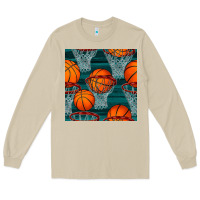 Mushroom basketball hoop seamless pattern Long Sleeve Tee - BundleAndBundleShop