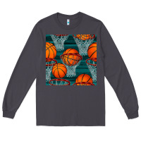 Smoke basketball hoop seamless pattern Long Sleeve Tee - BundleAndBundleShop