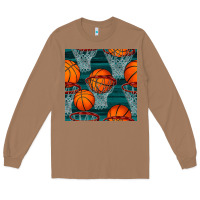 Toasted Coconut basketball hoop seamless pattern Long Sleeve Tee - BundleAndBundleShop