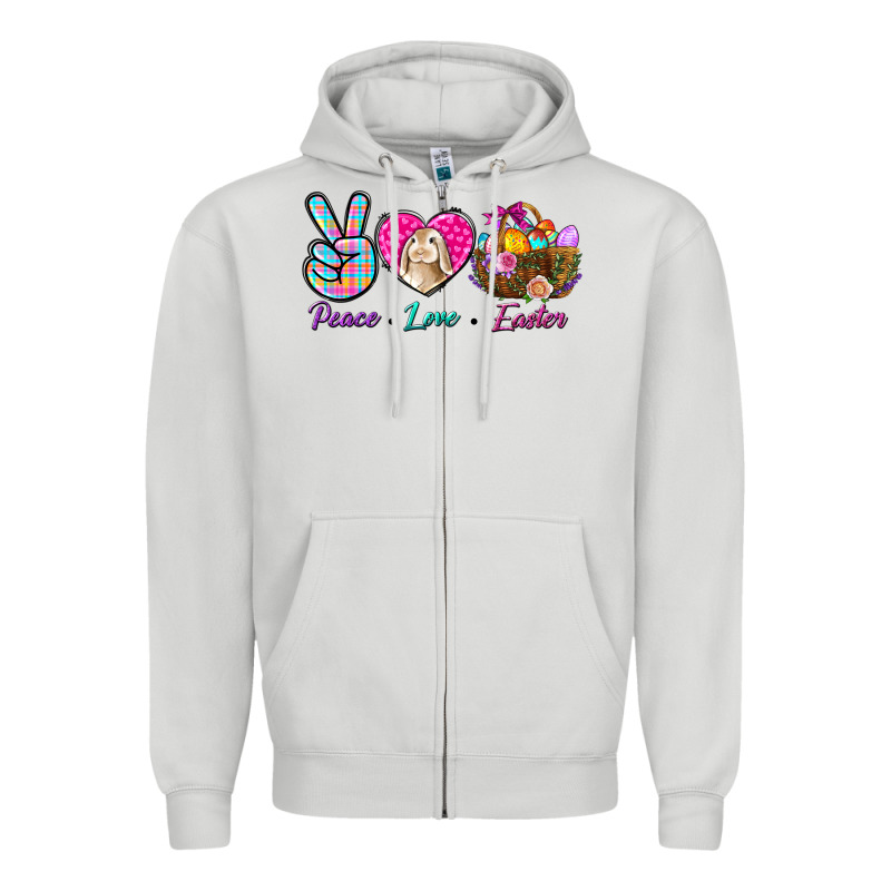 Peace Love Easter Zipper Hoodie by NancyCooperArtShop | Teevron