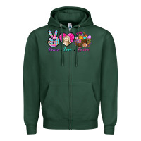 Sports Green Peace love Easter Zipper Hoodie - NancyCooperArtShop