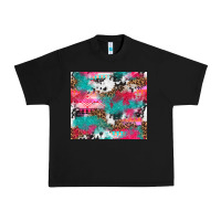 Black leopard cowhide pink turquoise glitter Urban Heavy Tee - NancyCooperArtShop