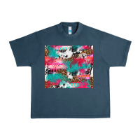 Midnight Navy leopard cowhide pink turquoise glitter Urban Heavy Tee - NancyCooperArtShop