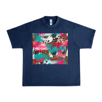 Navy leopard cowhide pink turquoise glitter Urban Heavy Tee - NancyCooperArtShop