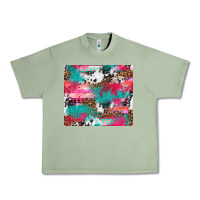Oil Green leopard cowhide pink turquoise glitter Urban Heavy Tee - NancyCooperArtShop