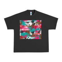 Pigment Black leopard cowhide pink turquoise glitter Urban Heavy Tee - NancyCooperArtShop