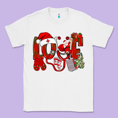 Christmas Love Nurse Classic Tee Designed By Nancycooperartshop