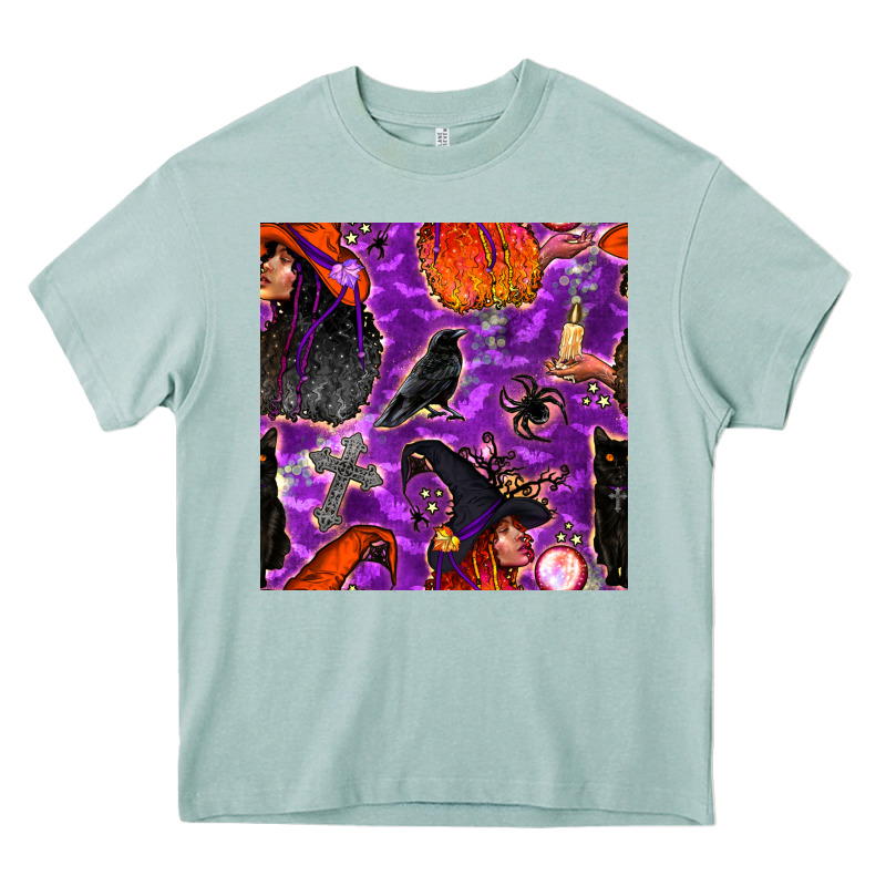 Halloween Witch Seamless Pattern Heavy Core Tee by BundleAndBundleShop | Teevron