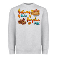 Heather Grey Autumn Skies Pumpkin Pies Heavyweight Sweatshirt - BundleAndBundleShop