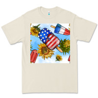 Bone 4th of july sunflowers ice cream seamless pattern Premium Tee - BundleAndBundleShop