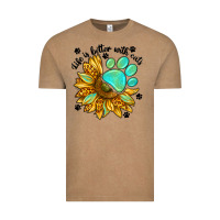 Vintage Coffee life is better with cats Vintage Tee - NancyCooperArtShop