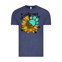 Vintage Denim life is better with cats Vintage Tee - NancyCooperArtShop