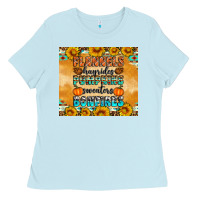 Baby Blue Flannes Hayrides Sweaters Bonfires Ladies Tee - Artiststas