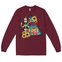 Burgundy Wıld and Free Long Sleeve Tee - JahusDesignShop