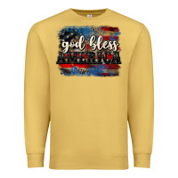 Antique Gold God bless America  4th of July Premium Sweatshirt - CowGirlArtShop