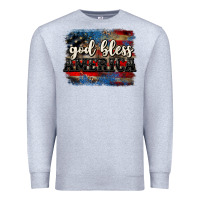 Heather Grey God bless America  4th of July Premium Sweatshirt - CowGirlArtShop