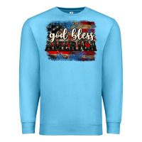 Ocean Blue God bless America  4th of July Premium Sweatshirt - CowGirlArtShop