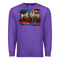Purple God bless America  4th of July Premium Sweatshirt - CowGirlArtShop