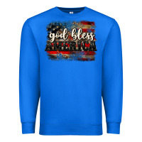 True Royal God bless America  4th of July Premium Sweatshirt - CowGirlArtShop