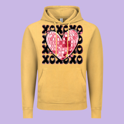 Xoxo Heart Valentine's Day Vintage Hoodie Designed By Maliassmallbusiness