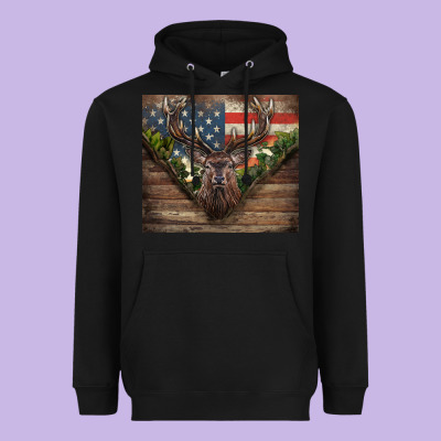 Usa Deer Hunting Heavyweight Hoodie Designed By Cowgirlartshop