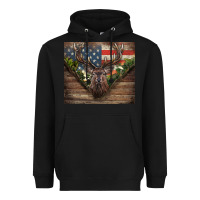 Black usa deer hunting Heavyweight Hoodie - CowGirlArtShop