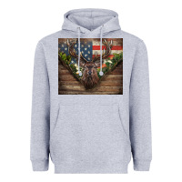 Heather Grey usa deer hunting Heavyweight Hoodie - CowGirlArtShop
