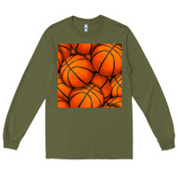 Army Green basketball seamless pattern Long Sleeve Tee - BundleAndBundleShop