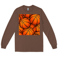 Chestnut basketball seamless pattern Long Sleeve Tee - BundleAndBundleShop