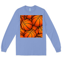 Colony Blue basketball seamless pattern Long Sleeve Tee - BundleAndBundleShop