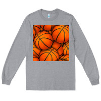 Heather Grey basketball seamless pattern Long Sleeve Tee - BundleAndBundleShop