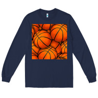 Navy basketball seamless pattern Long Sleeve Tee - BundleAndBundleShop
