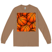 Toasted Coconut basketball seamless pattern Long Sleeve Tee - BundleAndBundleShop