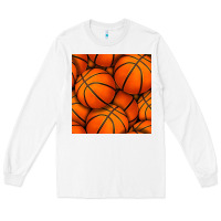 White basketball seamless pattern Long Sleeve Tee - BundleAndBundleShop