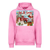 Fuchsia Pink Let It Snow Tumbler Urban Hoodie - FaDigitalArtStudio