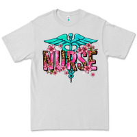 Dove Grey floral nurse Premium Tee - AdoDesignShop