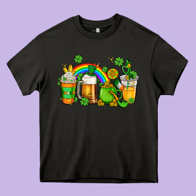 St Patricks Coffee Heavy Core Tee Designed By Adodesignshop