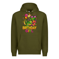 Army Green 5 rd birthday girl t rex pink Premium Hoodie - CowGirlArtShop