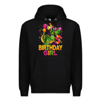 Black 5 rd birthday girl t rex pink Premium Hoodie - CowGirlArtShop