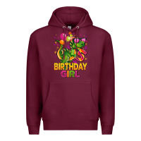 Burgundy 5 rd birthday girl t rex pink Premium Hoodie - CowGirlArtShop